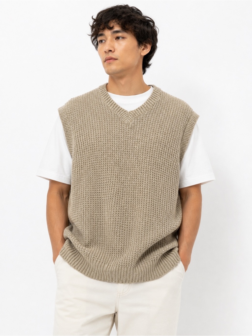 Vintage Polo Sport Ralph Lauren Linen Cotton Sweater Vest XL Made in Hong Kong